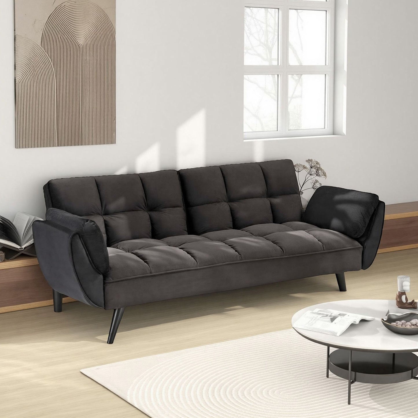 Sofa Soft Two Armrests Throw Pillow Pillow Comfortable Fit Apartment Bedroom Small Space