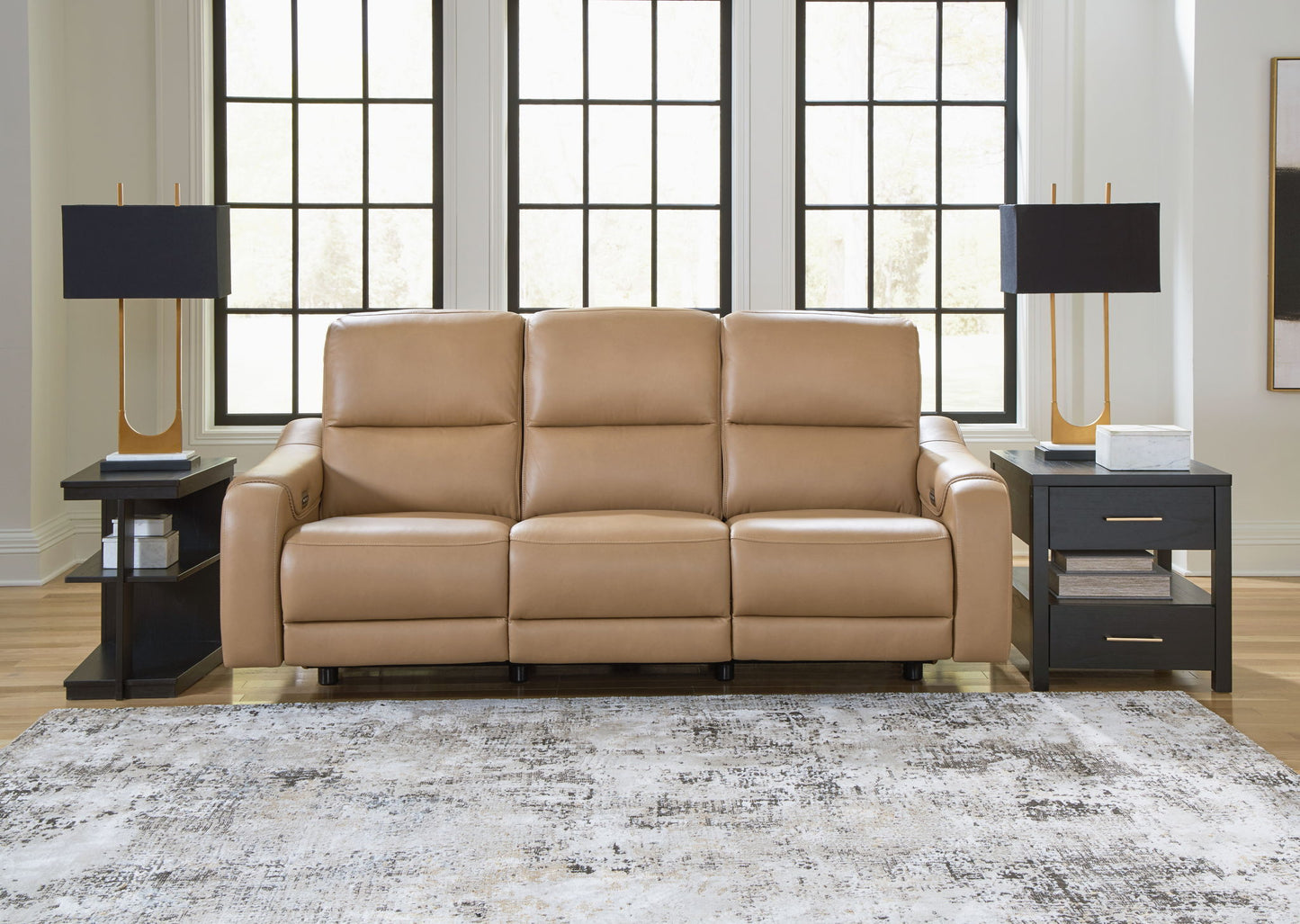 Mosswell - Power Reclining Sofa With Adj Headrest - Toffee