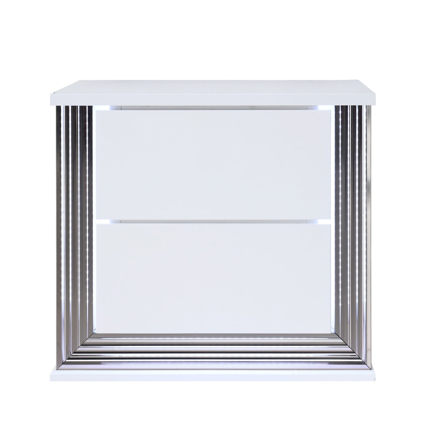 Moon - Smooth Nightstand With LED - White