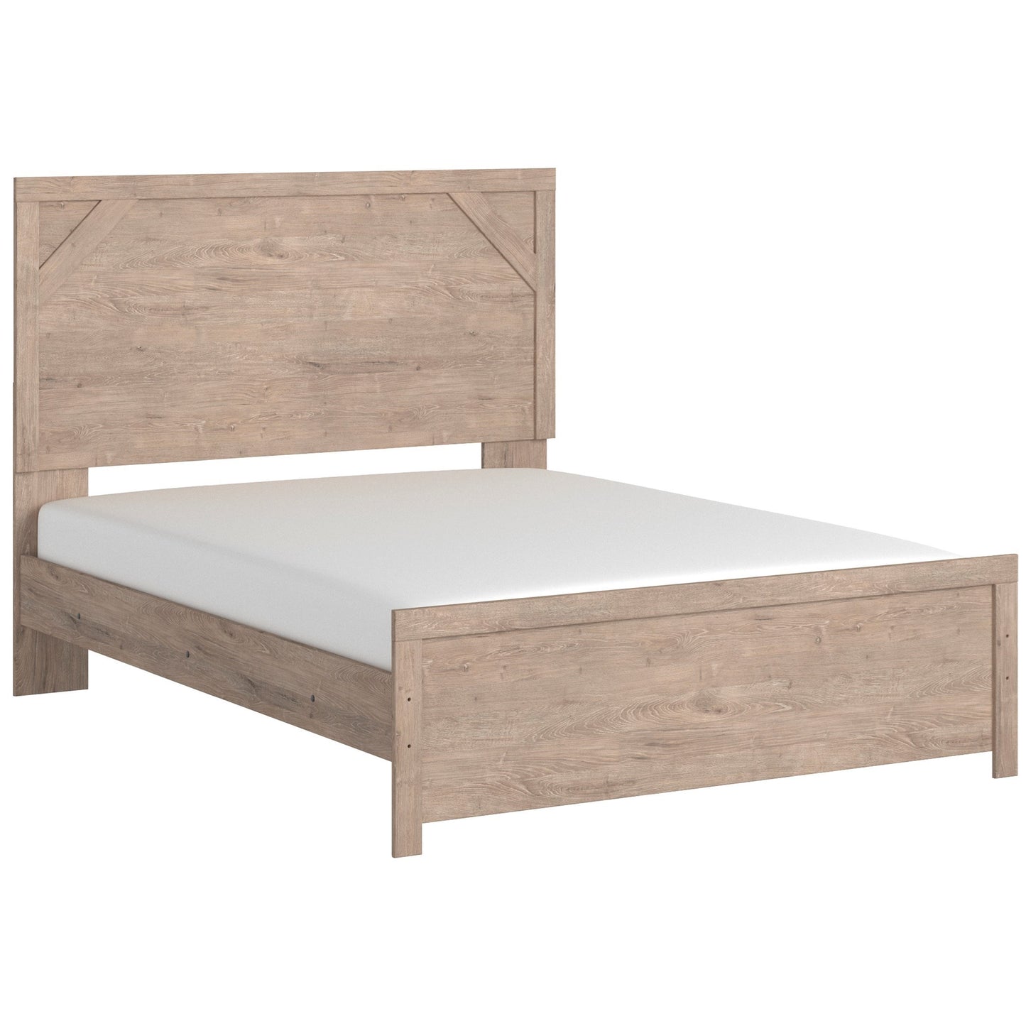 Queen Panel Bed in Rustic Light Finish