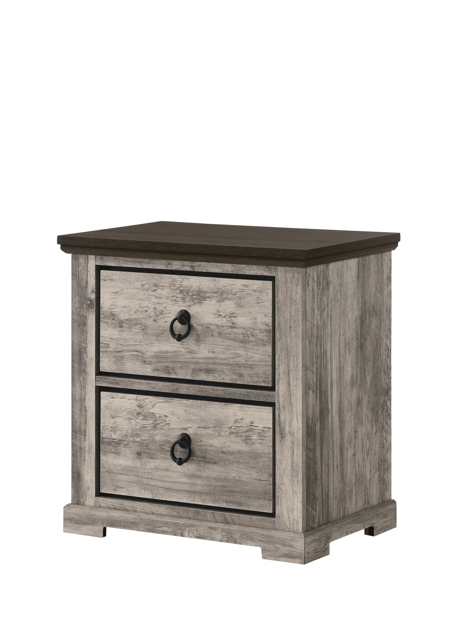 Ella-Mae Rustic 2-Drawer Nightstand