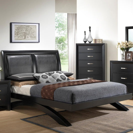 Queen Contemporary Upholstered Headboard Bed