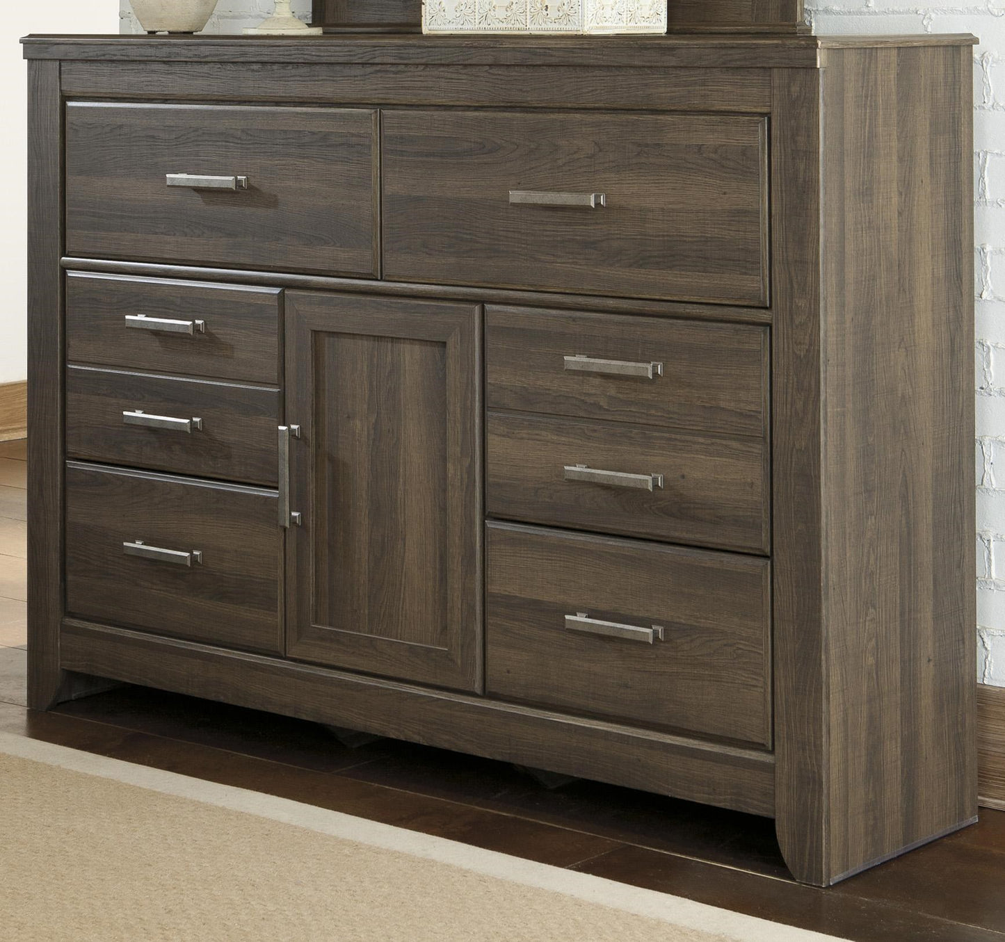 6-Drawer Dresser with 1 Door & Adjustable Shelf