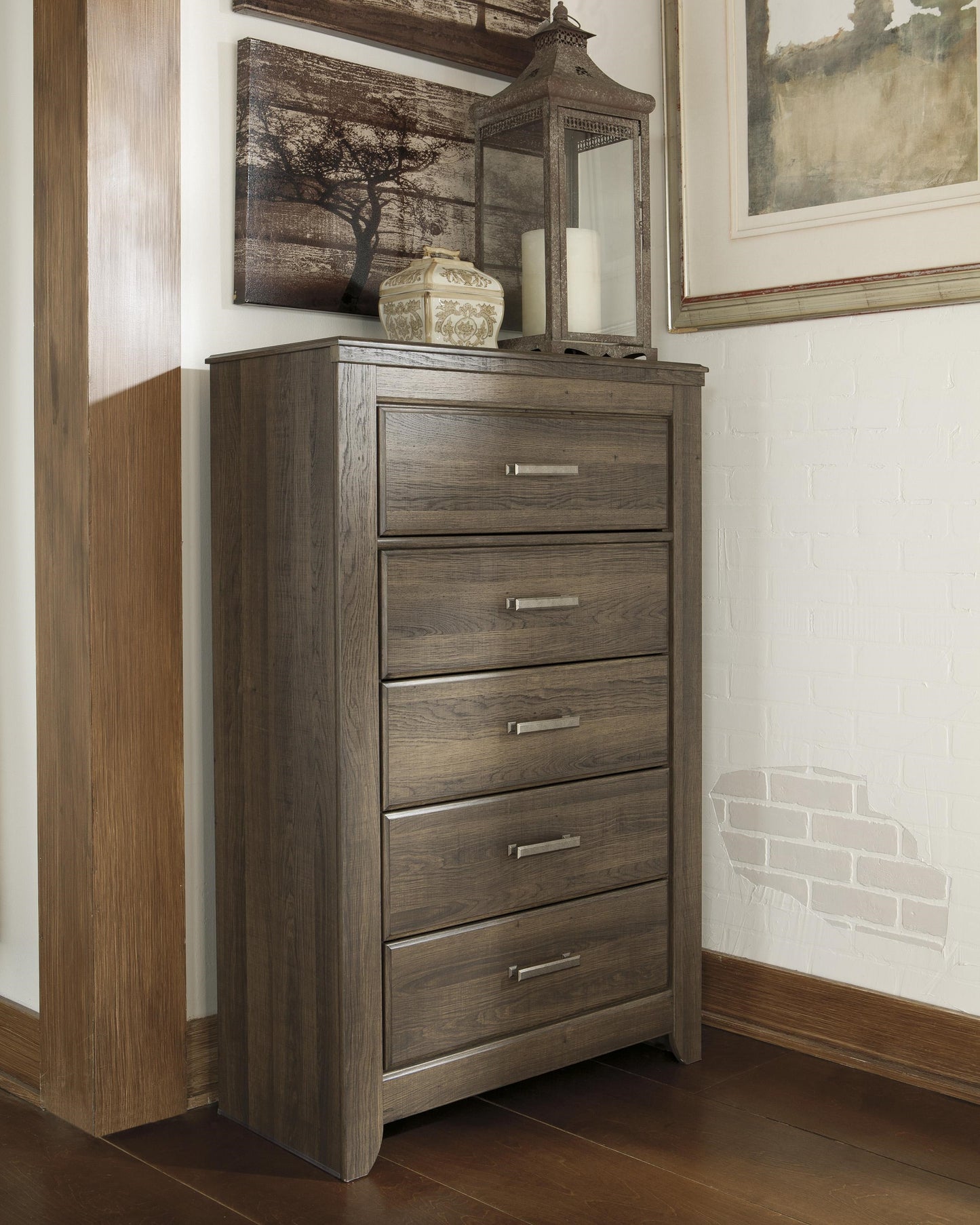 5-Drawer Chest with Pewter Accent Hardware