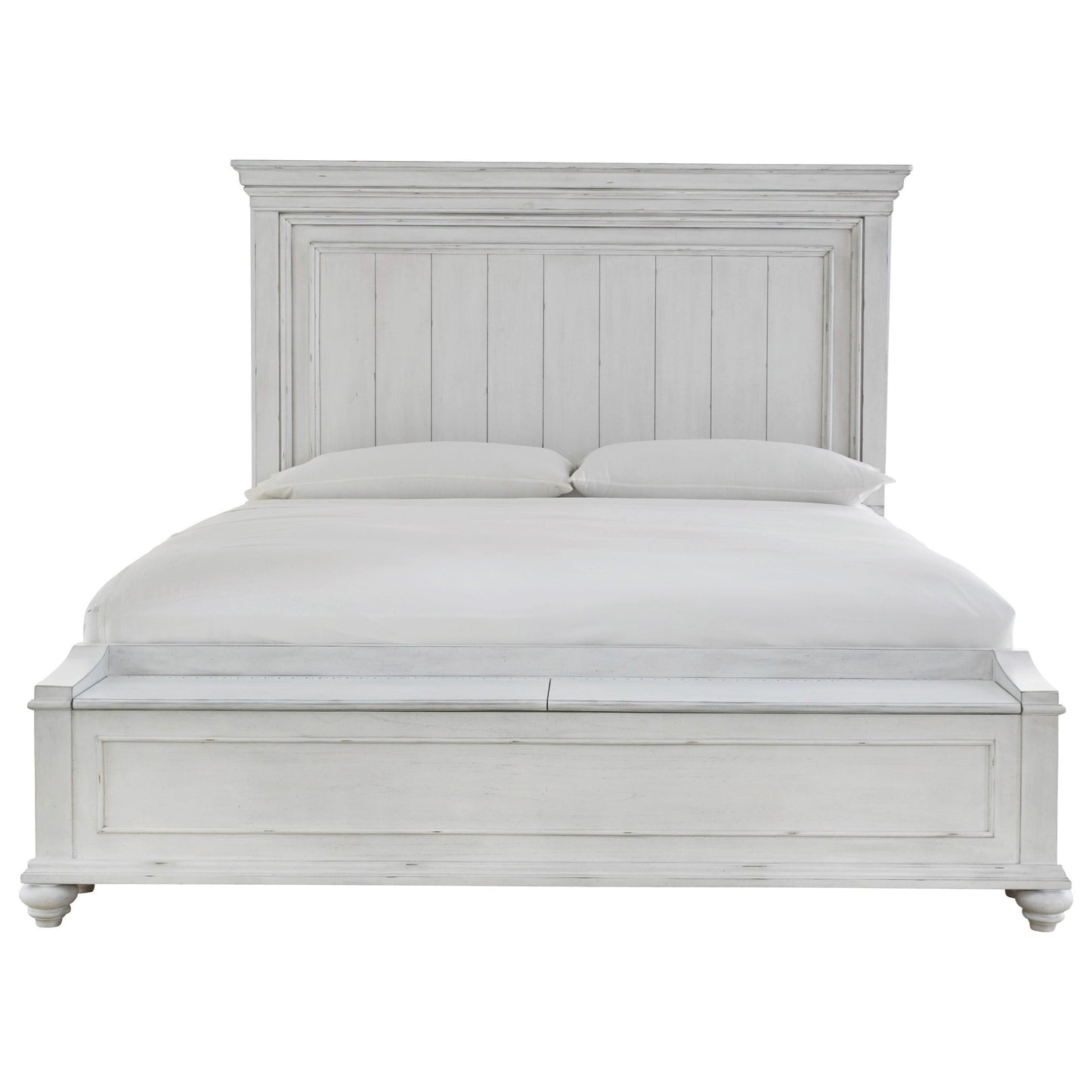 Relaxed Vintage Queen Panel Bed with Storage Bench