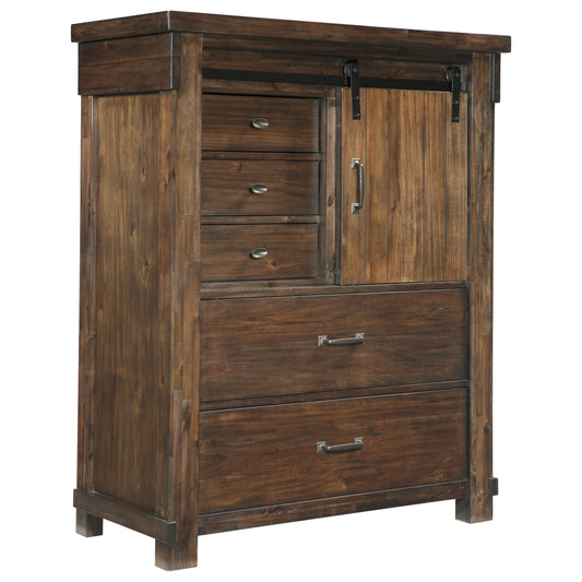 Five Drawer Chest with Barn Door