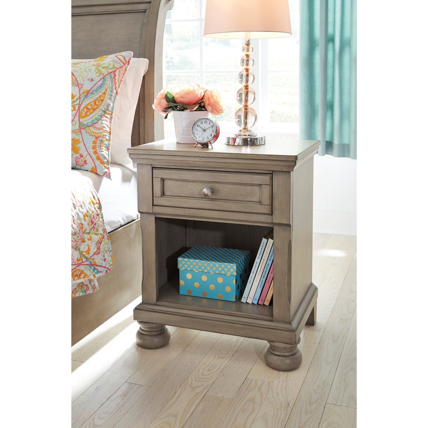 1-Drawer Nightstand with Felt-Lined Top Drawer