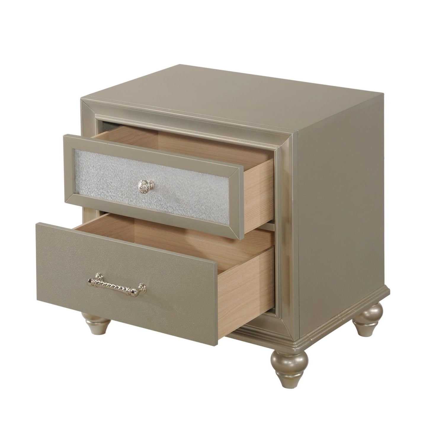 Glam Night Stand with Two-Toned Drawer Fronts