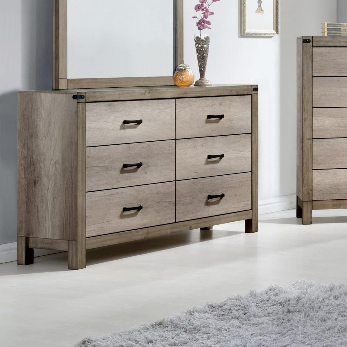 Contemporary Six Drawer Dresser