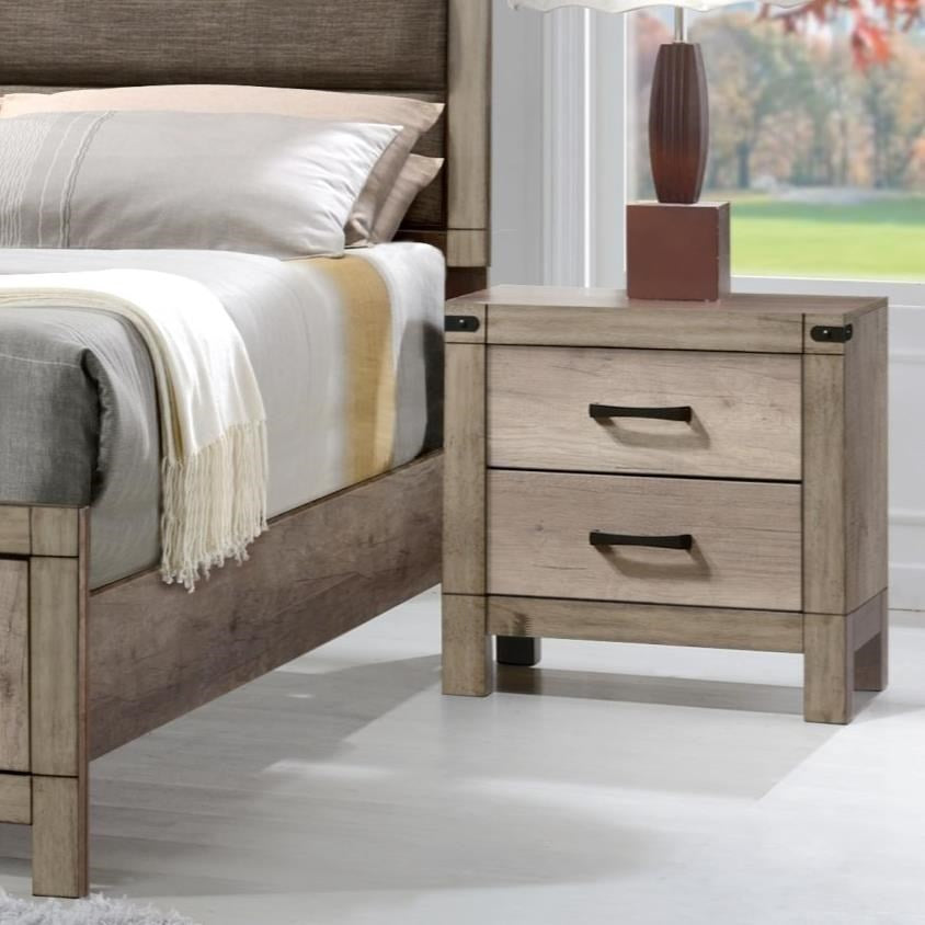 Contemporary Tall Two Drawer Night Stand