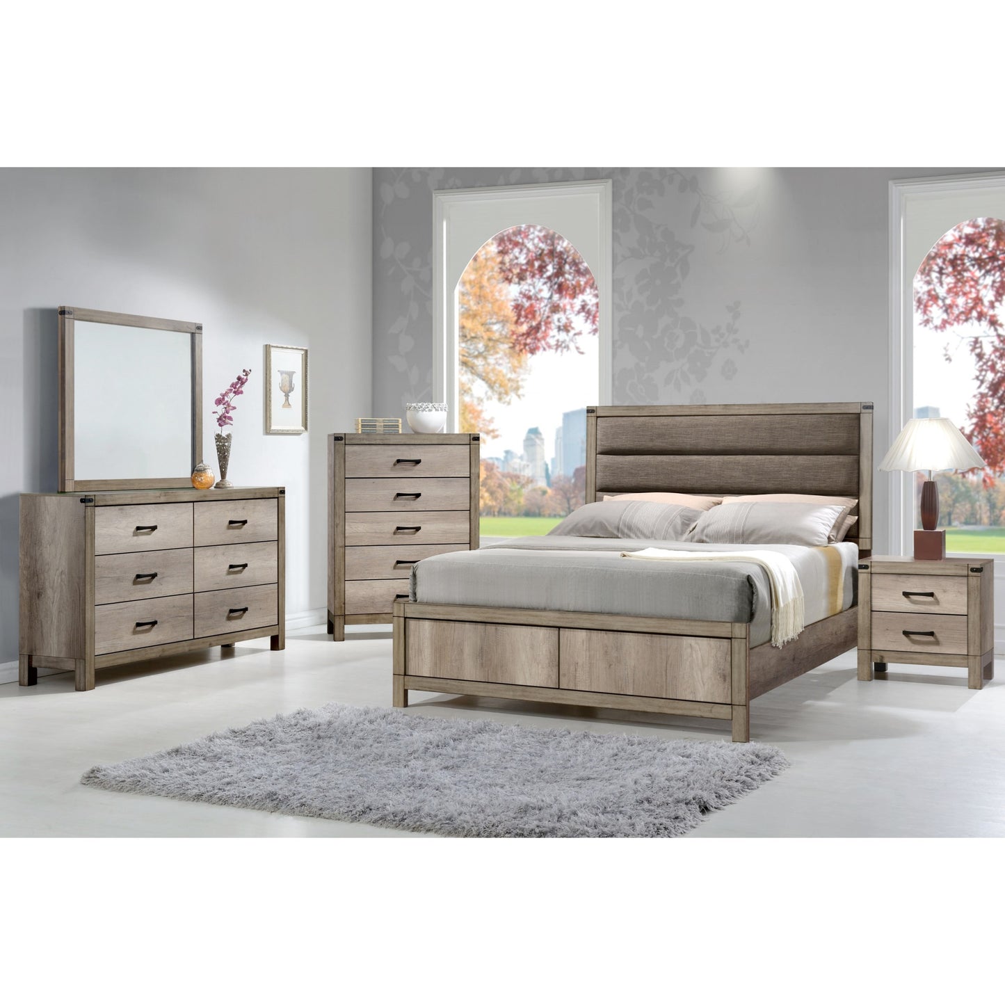 Queen Upholstered Low Profile Bed