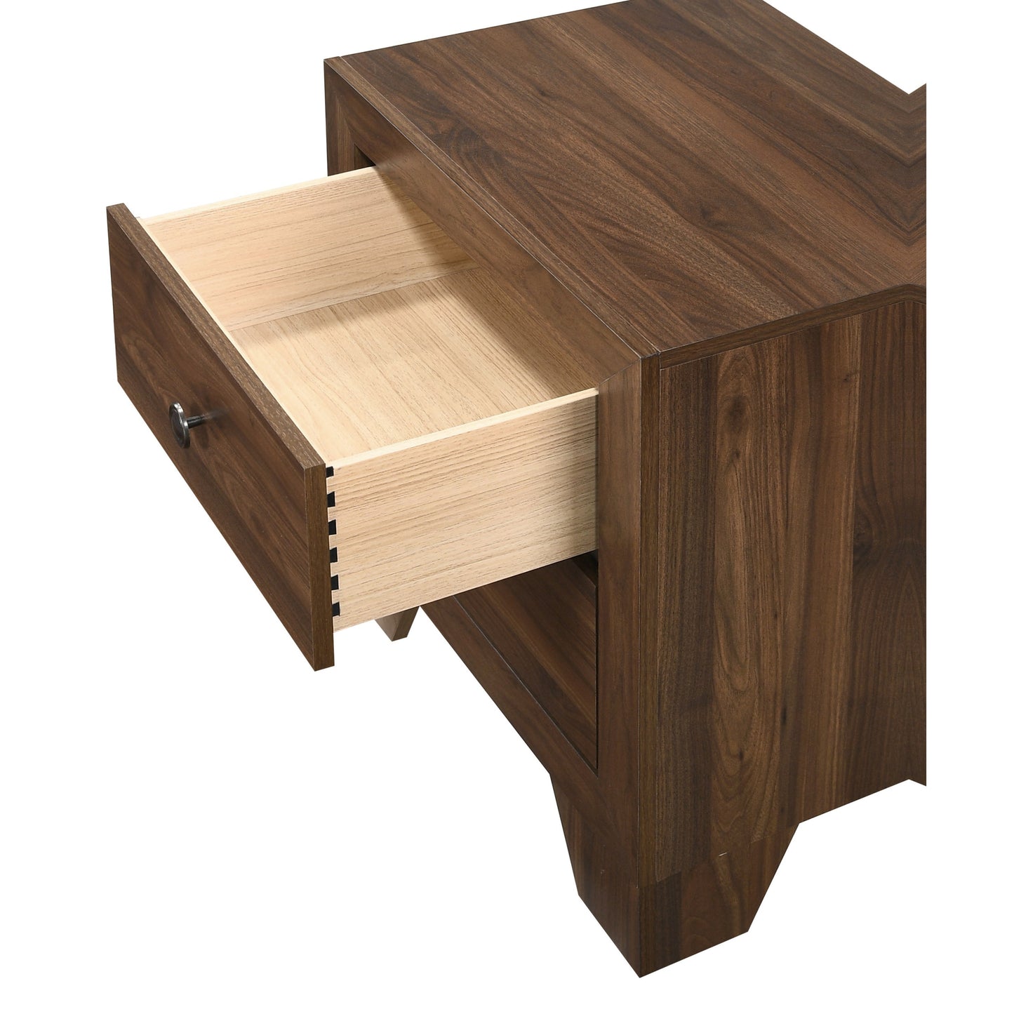 Transitional 2-Drawer Nightstand with Metal Hardware