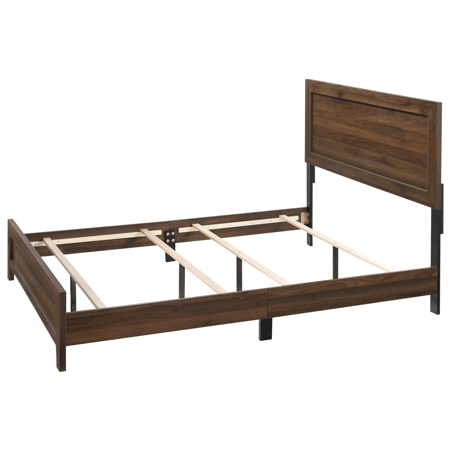 Transitional Queen Wood Panel Bed