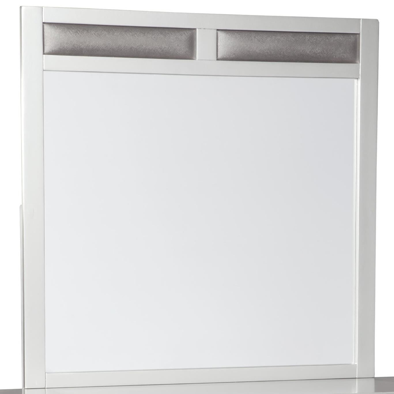 Glam Bedroom Mirror with Upholstered Panels
