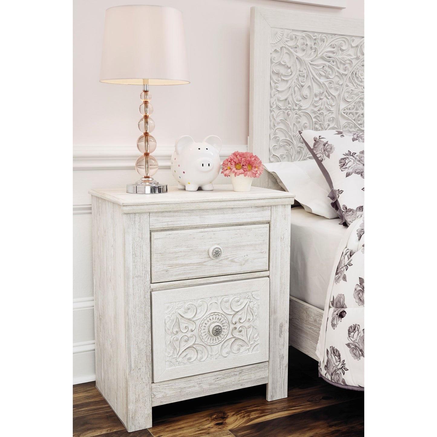 2-Drawer Nightstand with USB Port