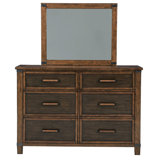 Two-Tone Mango Veneer Dresser & Bedroom Mirror