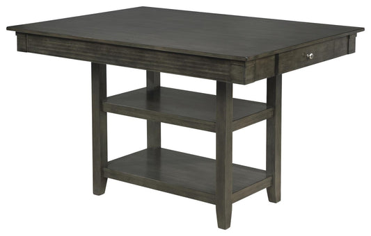 Relaxed Vintage Counter Height Table with Storage Shelves