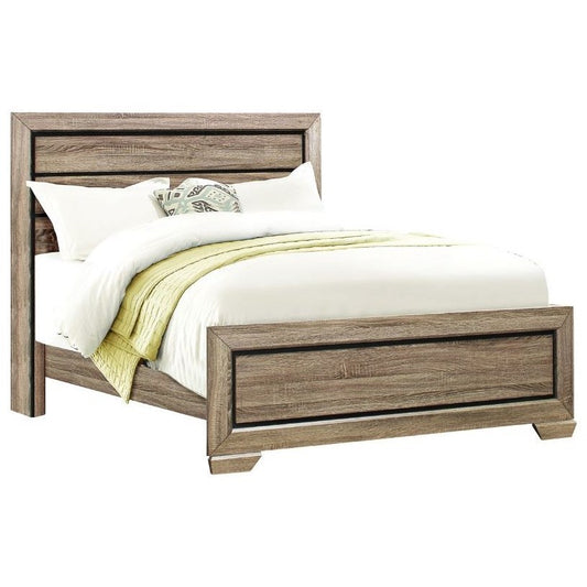 Contemporary King Headboard and Footboard with Dark Under-Paneling