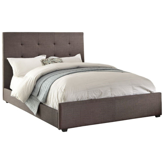 Contemporary Full Upholstered Bed with Tufted Headboard