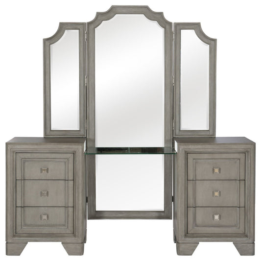 Transitional Vanity Dresser with Mirror