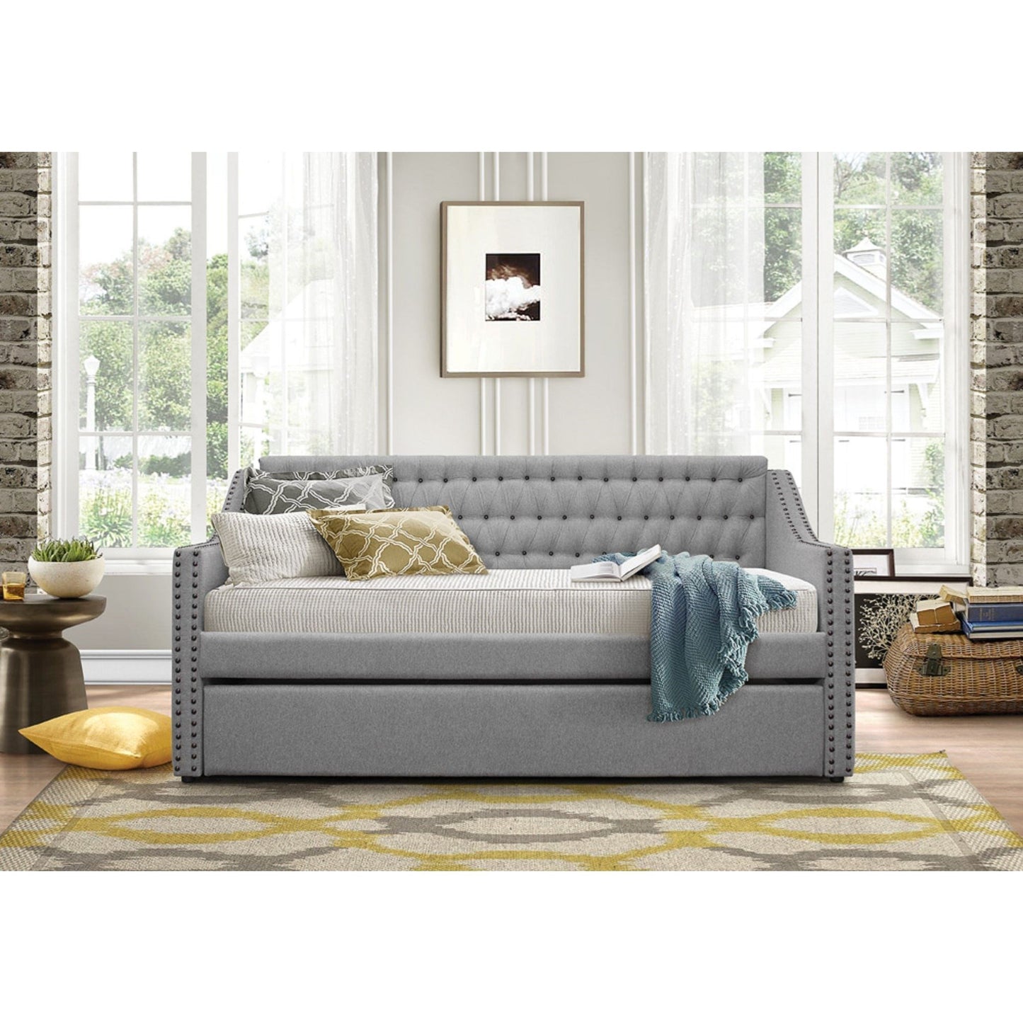 Transitional Tulney Upholstered Daybed with Trundle