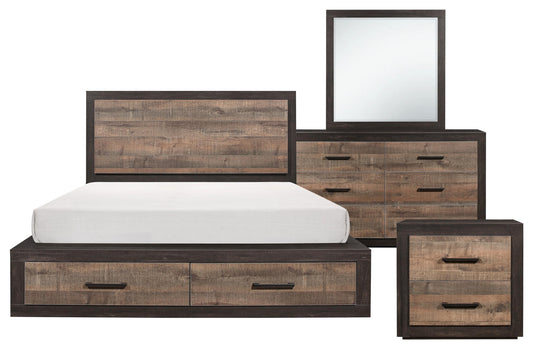 Queen Bed Dresser Mirror and 1 Nightstand