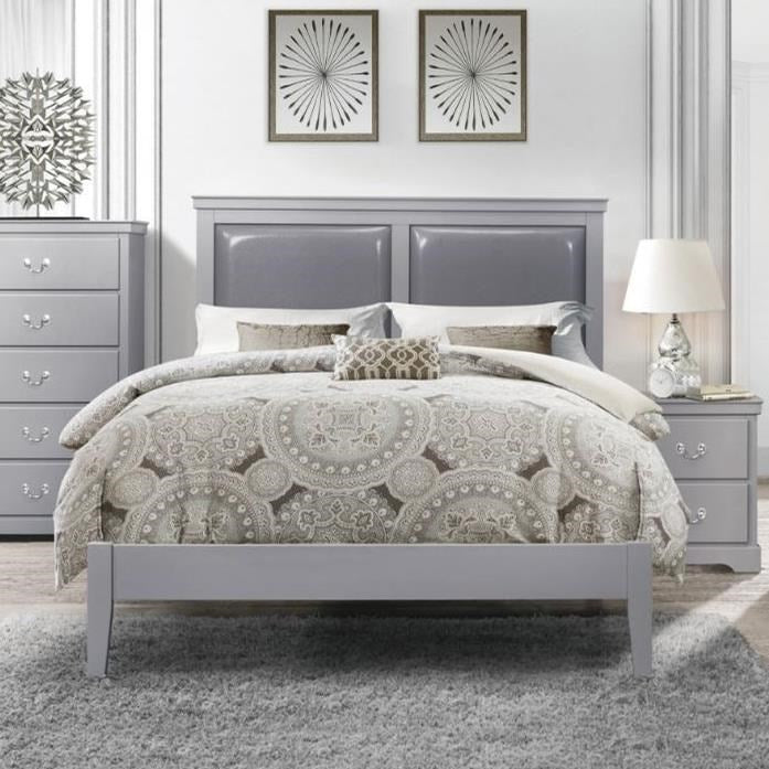 Transitional California King Upholstered Bed