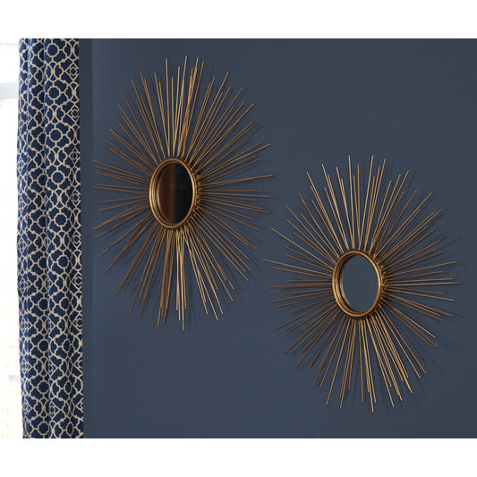 Doniel Antique Gold Finish Accent Mirror Set
