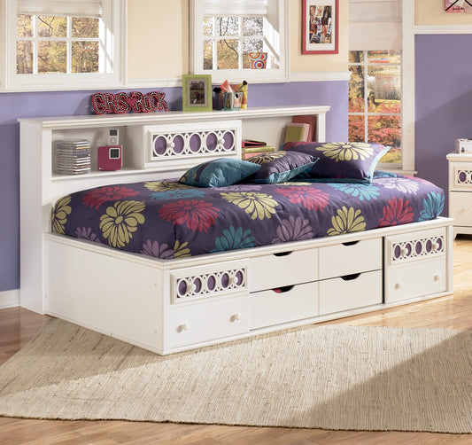 Twin Bedside Bookcase Daybed with Customizable Color Panels