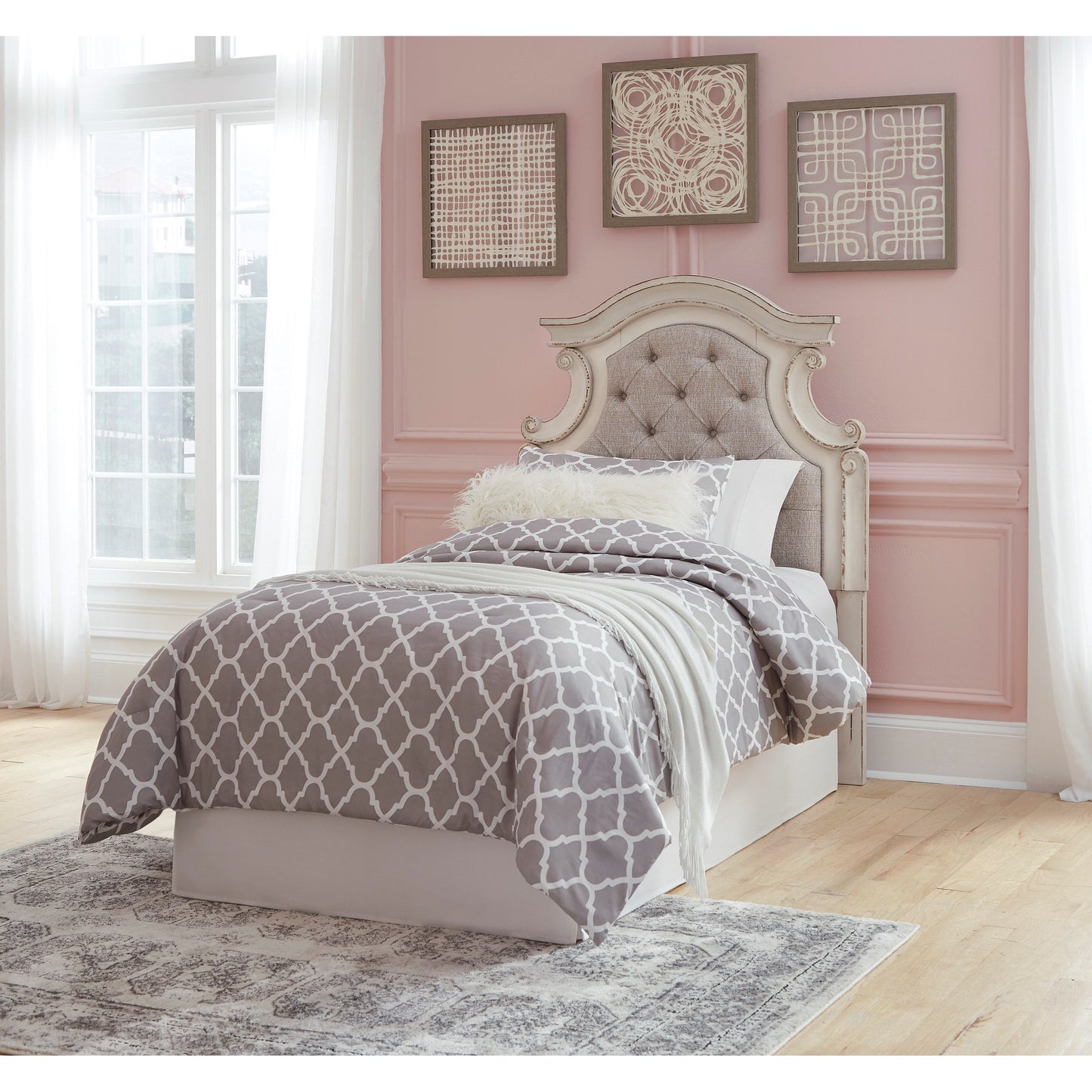 Twin Upholstered Panel Headboard with Button Tufting