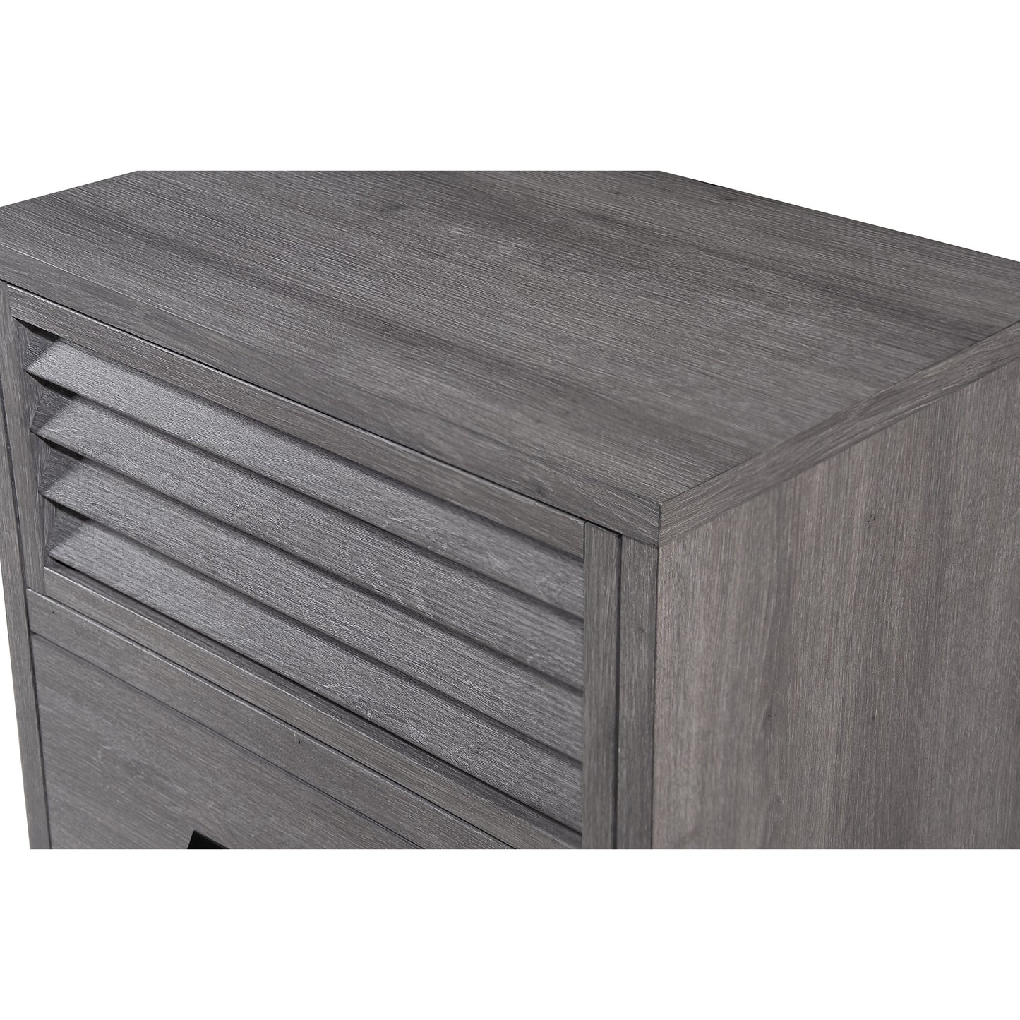 Casual Two Drawer Weathered Gray Night Stand