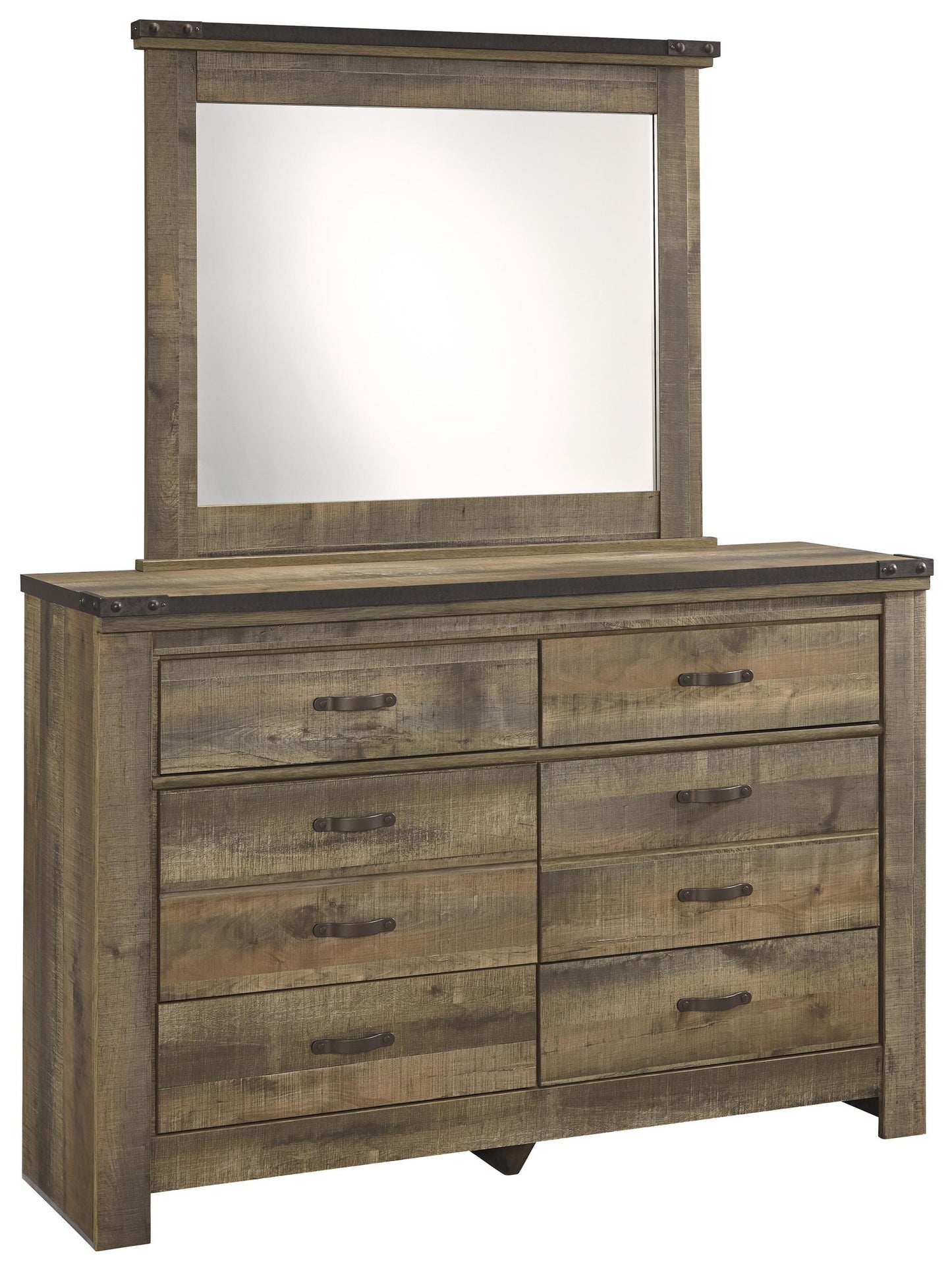 Rustic Bedroom Mirror with Top Banding