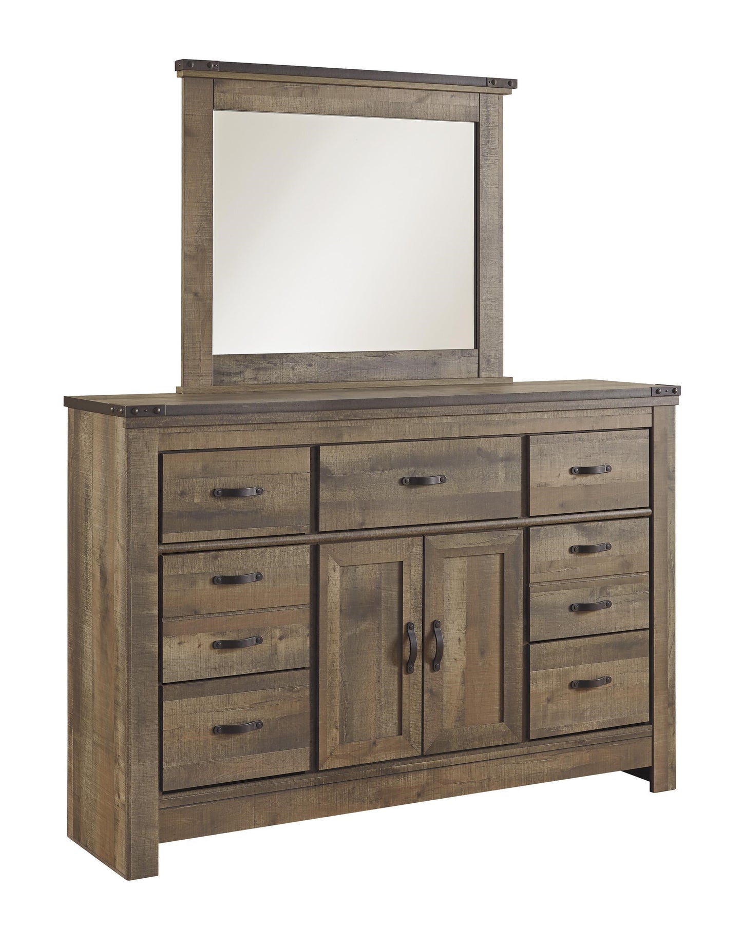 Rustic Bedroom Mirror with Top Banding