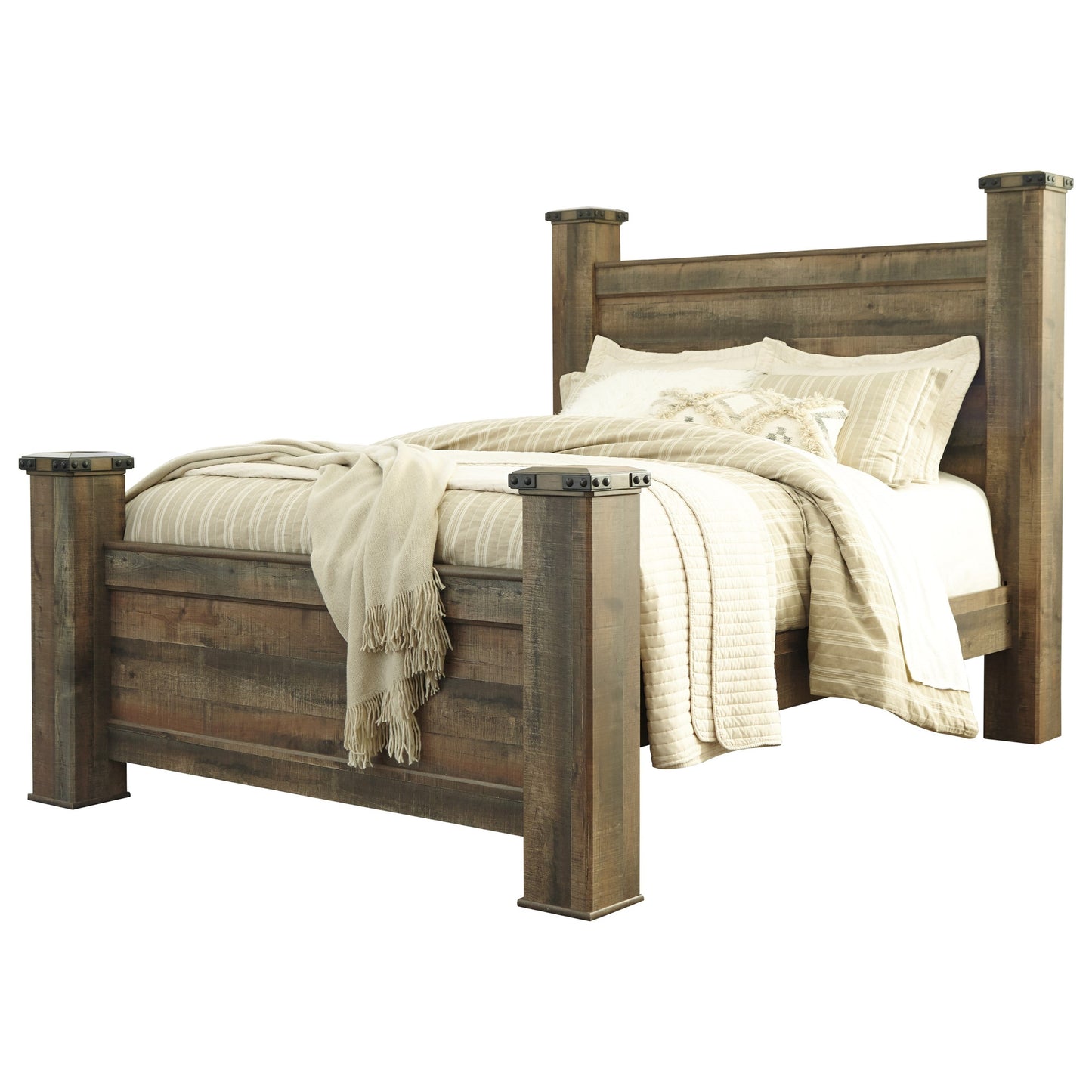 Rustic Look Queen Poster Bed