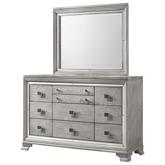 Glam 10-Drawer Dresser and Mirror Set