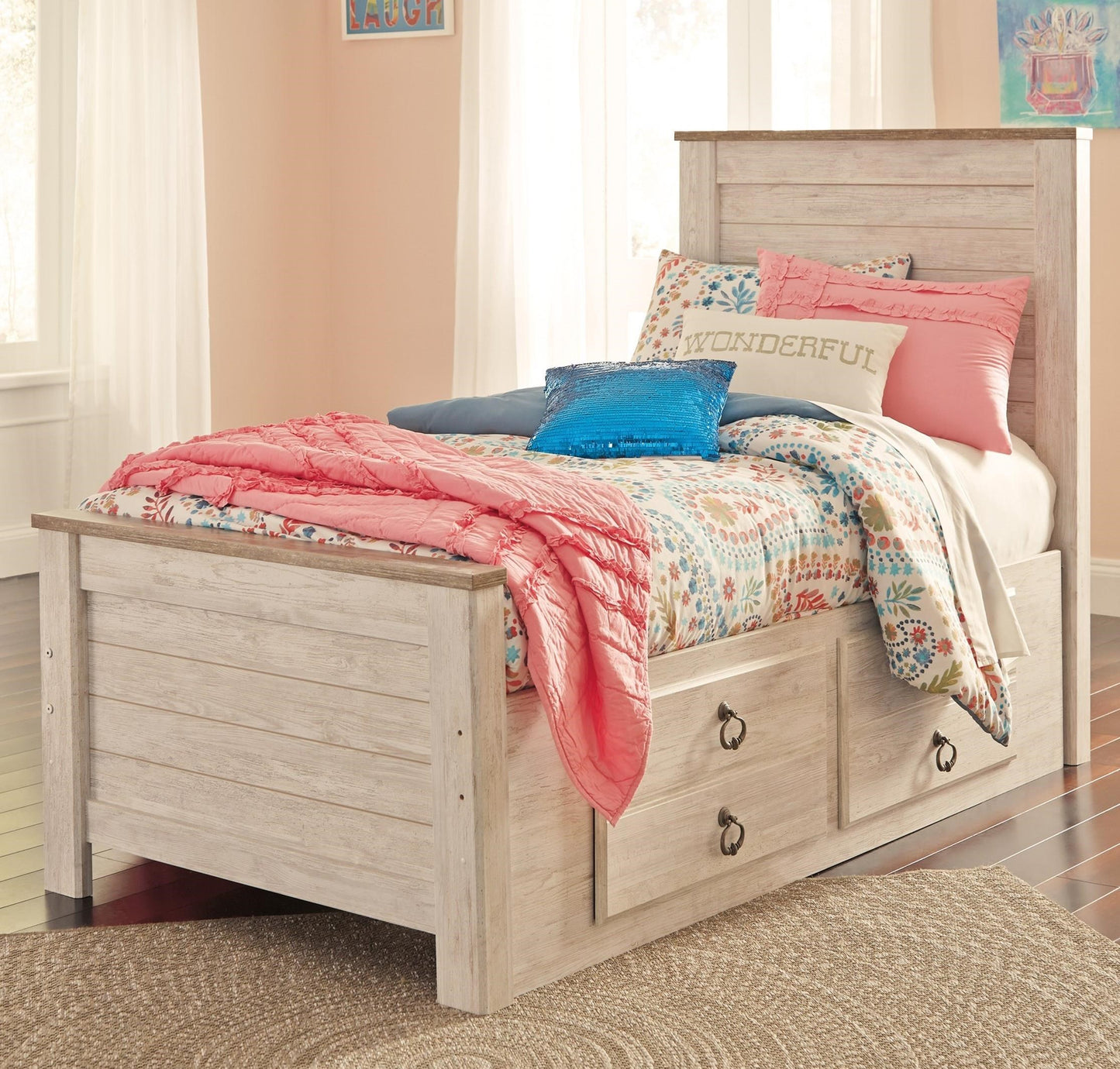 Twin Bed with Underbed Storage Drawers