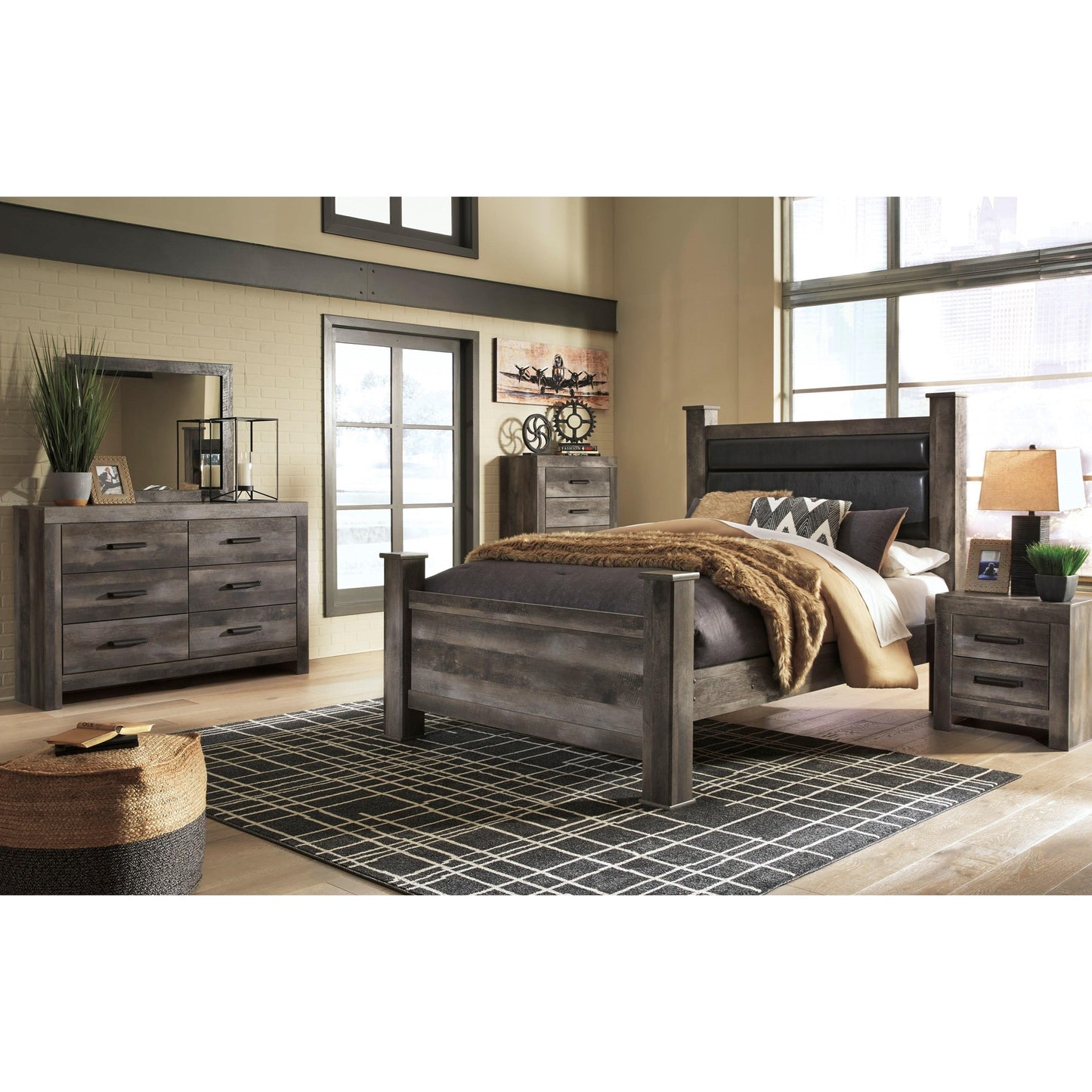 Rustic Plank Effect 6-Drawer Dresser