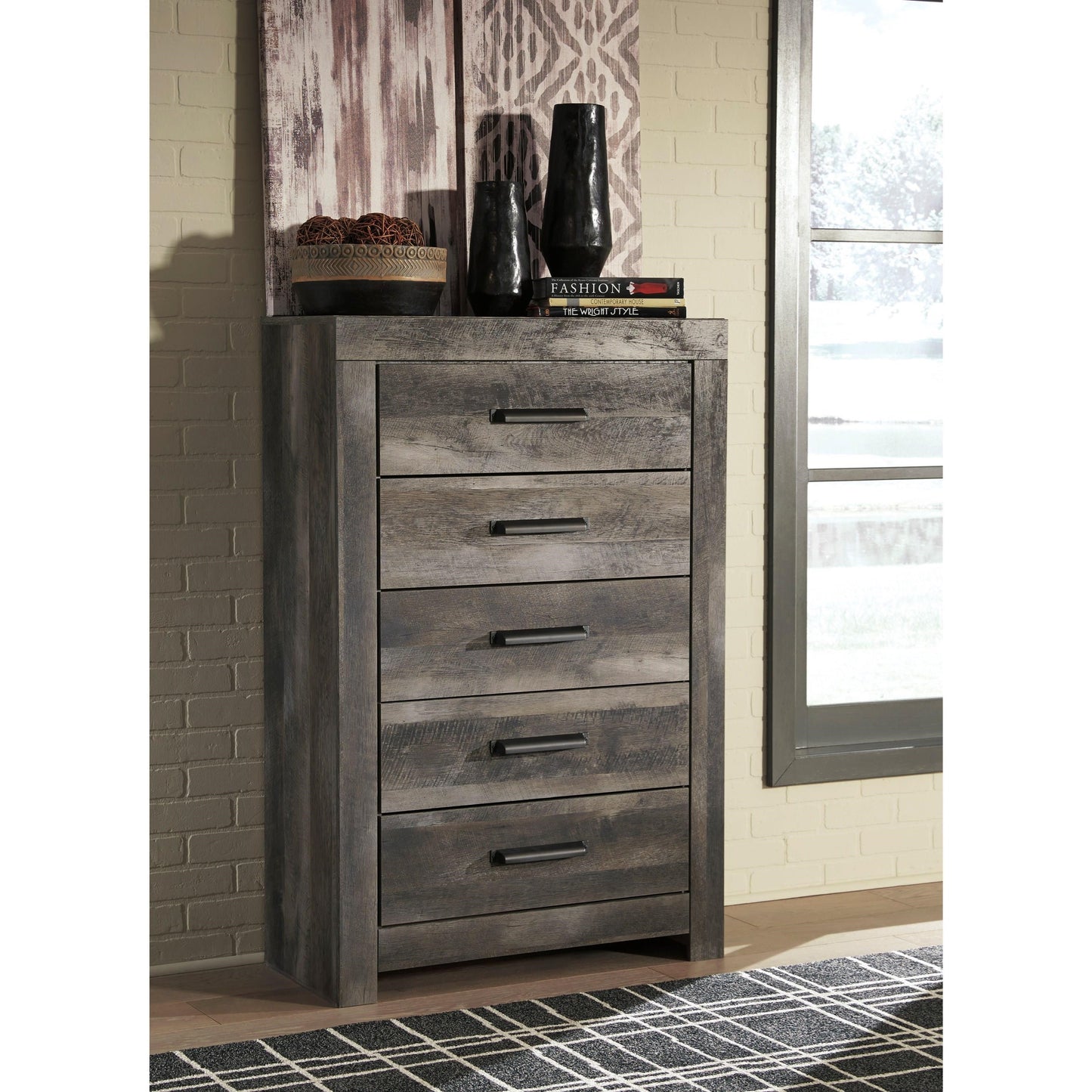 5-Drawer Plank Effect Chest