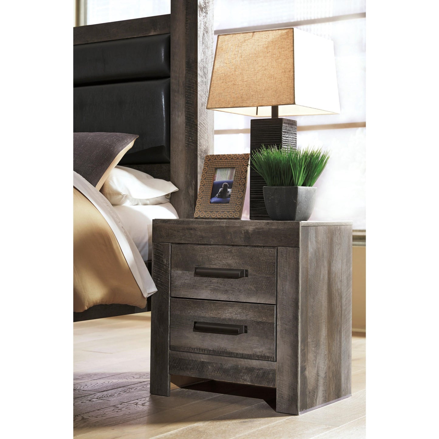 2-Drawer Nightstand with USB Ports